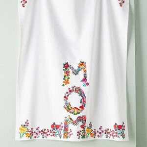 Anthropologie Nathalie Lete Mom Embroidered  Dish Towel